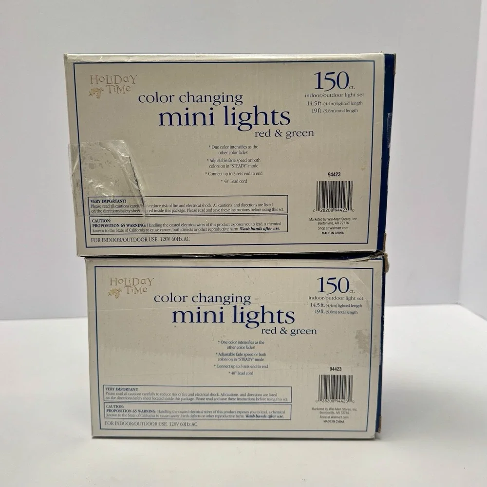 Color Changing Mini Christmas Lights Indoor/Outdoor 2 Box 150ct Red Green Tested